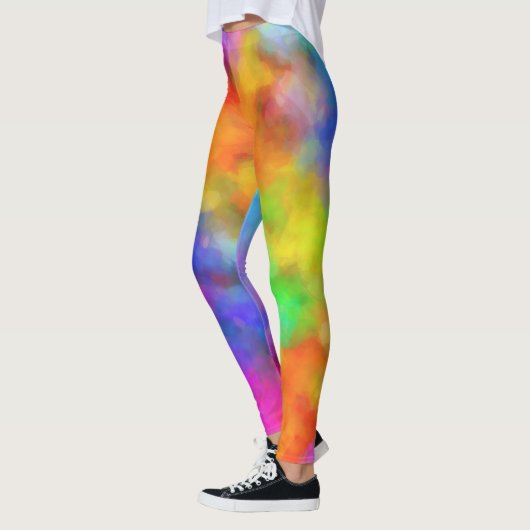 Regenboogkleuren Aangepaste naam Leggings (Links)