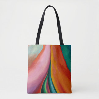 Regenboogkleuren abstract schilderen Georgia O'Kee Tote Bag