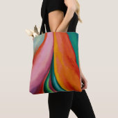 Regenboogkleuren abstract schilderen Georgia O'Kee Tote Bag (Dichtbij)