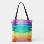 Regenboogkleuren, abstracte acrylmix. tote bag (Achterkant)