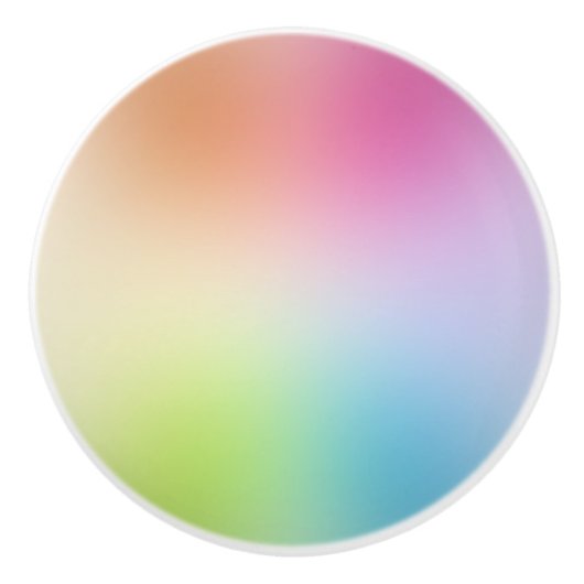 Regenboogkleuren Blauwe Groene Roze Rood Paars Gee Keramische Knop (Voorkant)