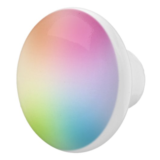 Regenboogkleuren Blauwe Groene Roze Rood Paars Gee Keramische Knop (Rechts)