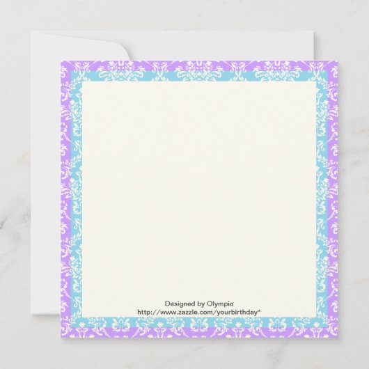 Regenboogkleuren bloeien & Davidster damast Kaart (Achterkant)