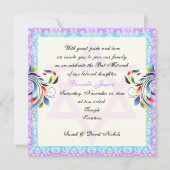 Regenboogkleuren bloeien & Davidster damast Kaart (Voorkant)