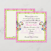 Regenboogkleuren bloeien & Davidster damast Kaart (Voorkant / Achterkant)