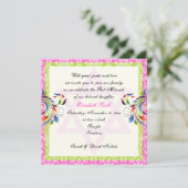 Regenboogkleuren bloeien & Davidster damast Kaart (Staand voorkant)