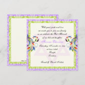 Regenboogkleuren bloeien & Davidster damast Kaart (Voorkant / Achterkant)