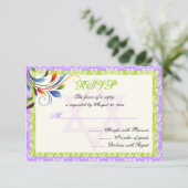 Regenboogkleuren bloeien, Davidster damast RSVP (Staand voorkant)