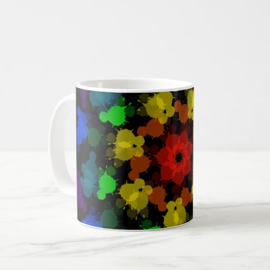 Regenboogkleuren bloem koffiemok (Voorkant links)