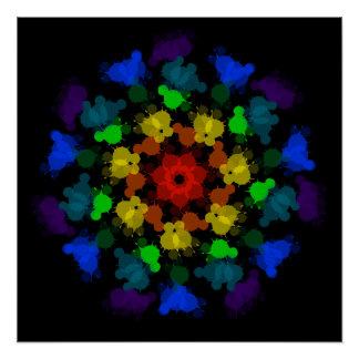 Regenboogkleuren bloem perfect poster