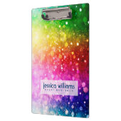 Regenboogkleuren Bokeh Glitter Klembord (Links)