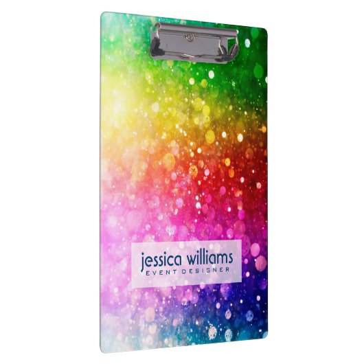 Regenboogkleuren Bokeh Glitter Klembord (Rechts)