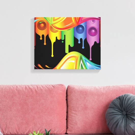 Regenboogkleuren Canvas Afdruk (Insitu (Woonkamer))