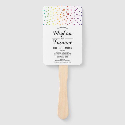 Regenboogkleuren, confetti en het programma voor d handwaaier (Voorkant)