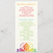 Regenboogkleuren damast trouwprogramma programmakaart (Achterkant)