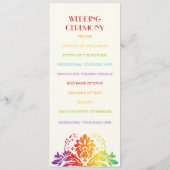 Regenboogkleuren damast trouwprogramma programmakaart (Achterkant)