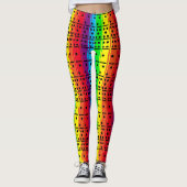 Regenboogkleuren Dominosen Leggings (Voorkant)