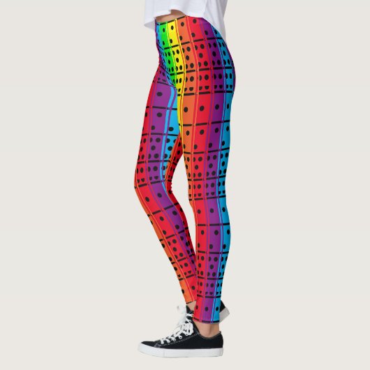 Regenboogkleuren Dominosen Leggings (Links)
