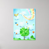 Regenboogkleuren en -bomen canvas afdruk (Voorkant)