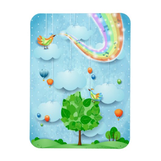 Regenboogkleuren en -bomen magneet (Verticaal)