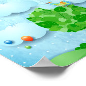 Regenboogkleuren en -bomen poster (Hoek)