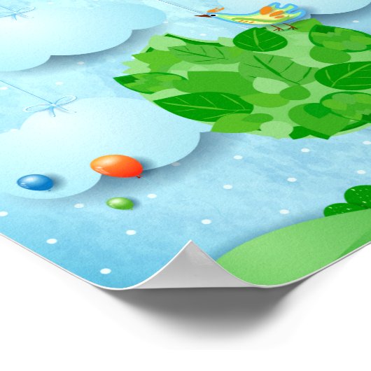 Regenboogkleuren en -bomen poster (Hoek)