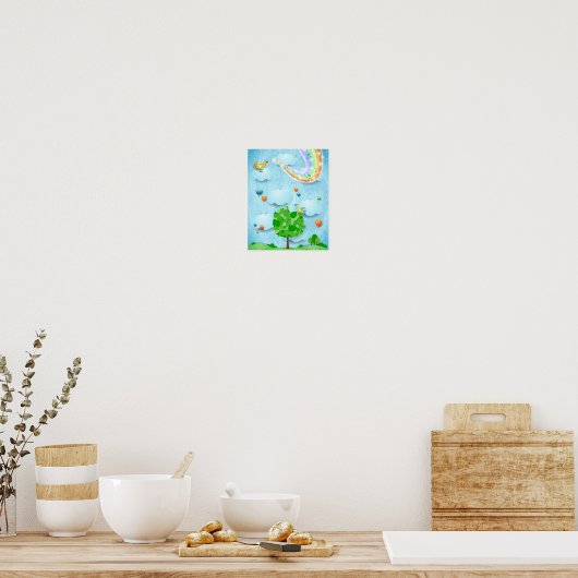 Regenboogkleuren en -bomen poster (Keuken)