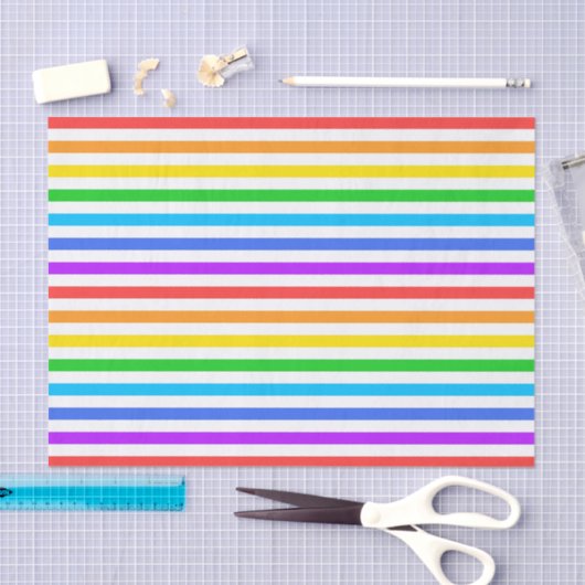 Regenboogkleuren en witstrippapier tissuepapier (Craft)