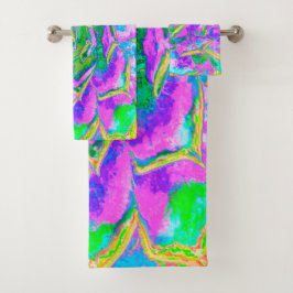 Regenboogkleuren Fiesta Succulent Sedum Rosette Bad Handdoek