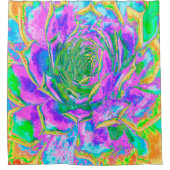 Regenboogkleuren Fiesta Succulent Sedum Rosette Douchegordijn (Voorkant)