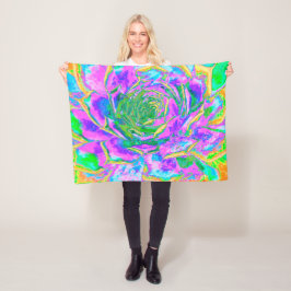 Regenboogkleuren Fiesta Succulent Sedum Rosette Fleece Deken