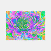 Regenboogkleuren Fiesta Succulent Sedum Rosette Fleece Deken (Voorkant (Horizontaal))