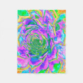 Regenboogkleuren Fiesta Succulent Sedum Rosette Fleece Deken (Voorkant)