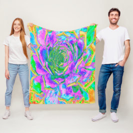 Regenboogkleuren Fiesta Succulent Sedum Rosette Fleece Deken