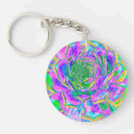 Regenboogkleuren Fiesta Succulent Sedum Rosette Sleutelhanger