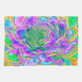 Regenboogkleuren Fiesta Succulent Sedum Rosette Theedoek