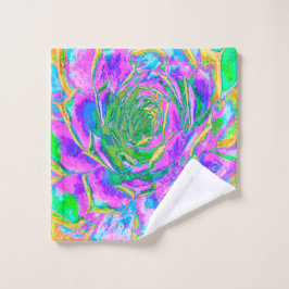 Regenboogkleuren Fiesta Succulent Sedum Rosette Washandje