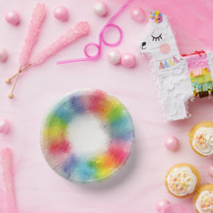 Regenboogkleuren Geel Oranje Blauw Groen Roze Rood Papieren Kommen