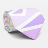 Regenboogkleuren geometrische Stropdas (Opgerold)