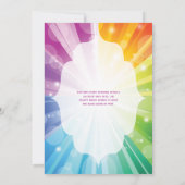 Regenboogkleuren Gestreepte Sunburst bruiloft uitn Kaart (Achterkant)