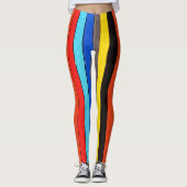 Regenboogkleuren gestript leggings (Voorkant)
