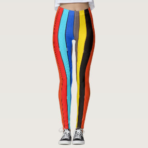 Regenboogkleuren gestript leggings