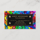 Regenboogkleuren Glas in lood Visitekaartje (Achterkant)
