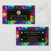 Regenboogkleuren Glas in lood Visitekaartje (Voorkant / Achterkant)