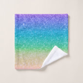 Regenboogkleuren Glitter Sparkle Girly Glam Kleurr Bad Handdoek (Wasdoekje)