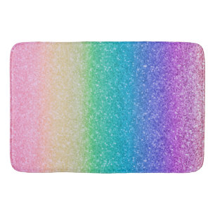 Regenboogkleuren Glitter Sparkle Girly Glam Kleurr Badmat