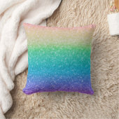 Regenboogkleuren Glitter Sparkle Girly Glam Kleurr Kussen (Deken)