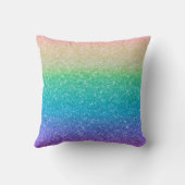 Regenboogkleuren Glitter Sparkle Girly Glam Kleurr Kussen (Achterkant)