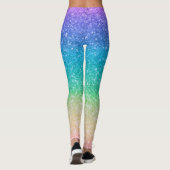 Regenboogkleuren Glitter Sparkle Girly Glam Kleurr Leggings (Achterkant)
