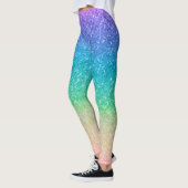Regenboogkleuren Glitter Sparkle Girly Glam Kleurr Leggings (Links)